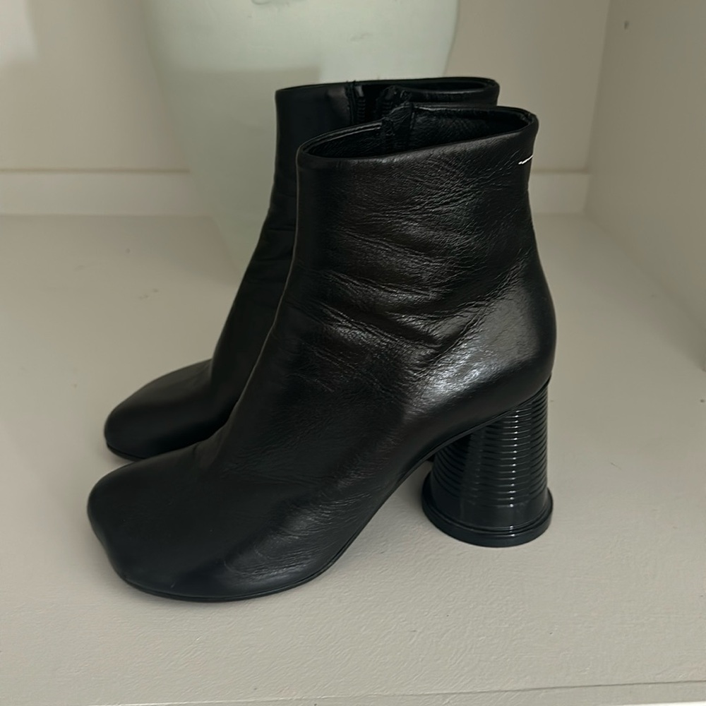 Maison Martin Margiela Black Leather Ankle Boots